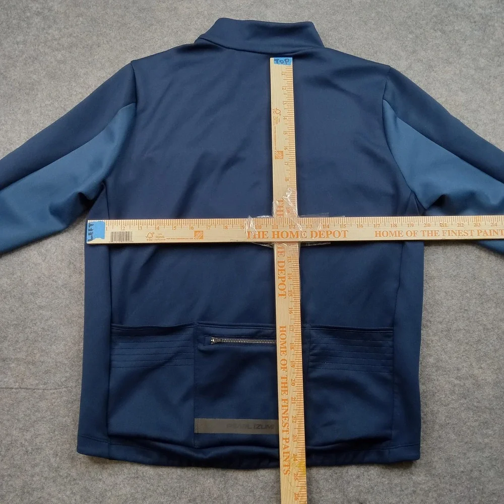 Pearl Izumi Jacket Mens Large Blue Cycling Softshell Full Zip Reflective Pockets - Picture 7 of 10